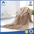 100% acrylic Knitted square throw blanket fluffy thick throw blanket